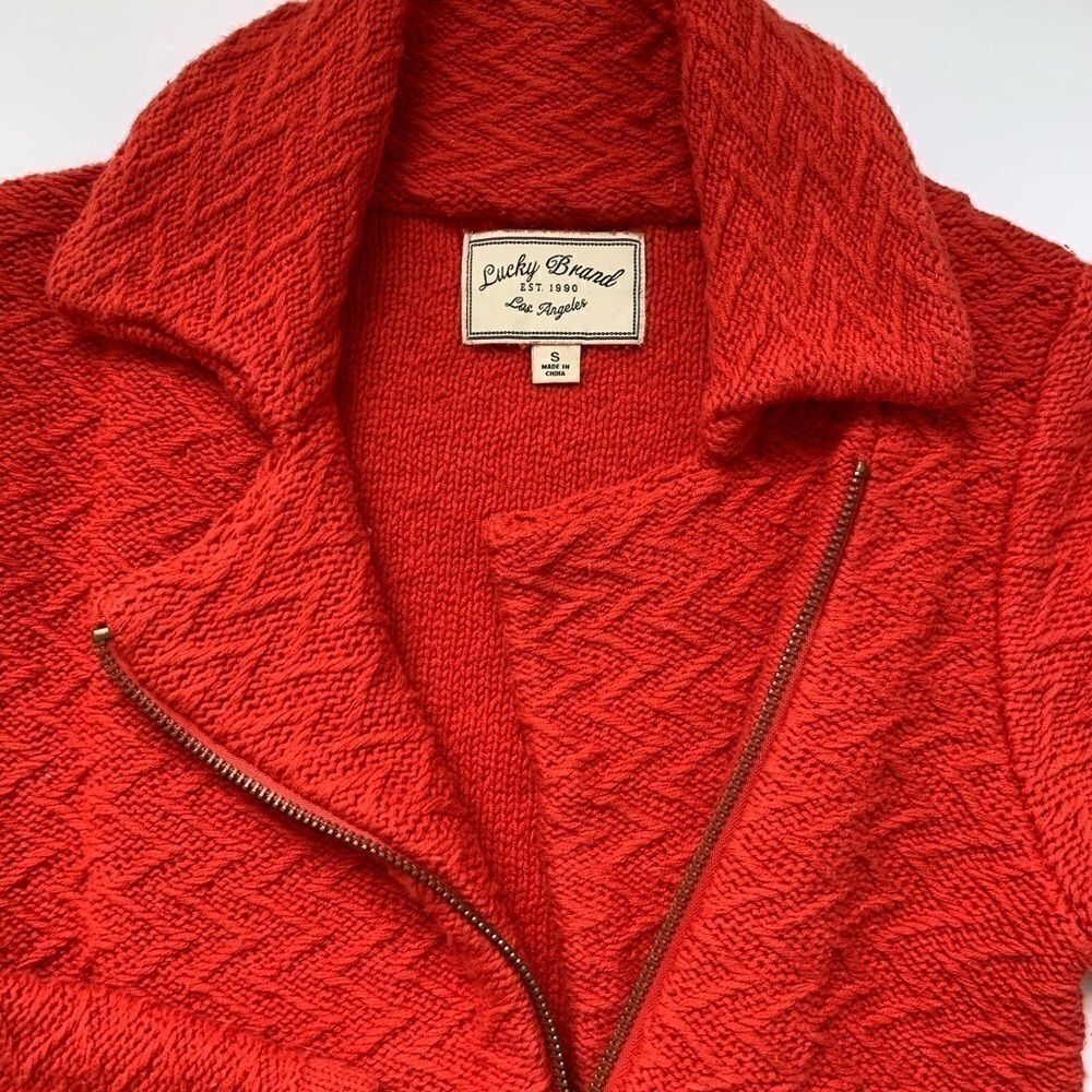 Lucky Brand Jaquard Moto Sweater Jacket - Picture 4 of 14